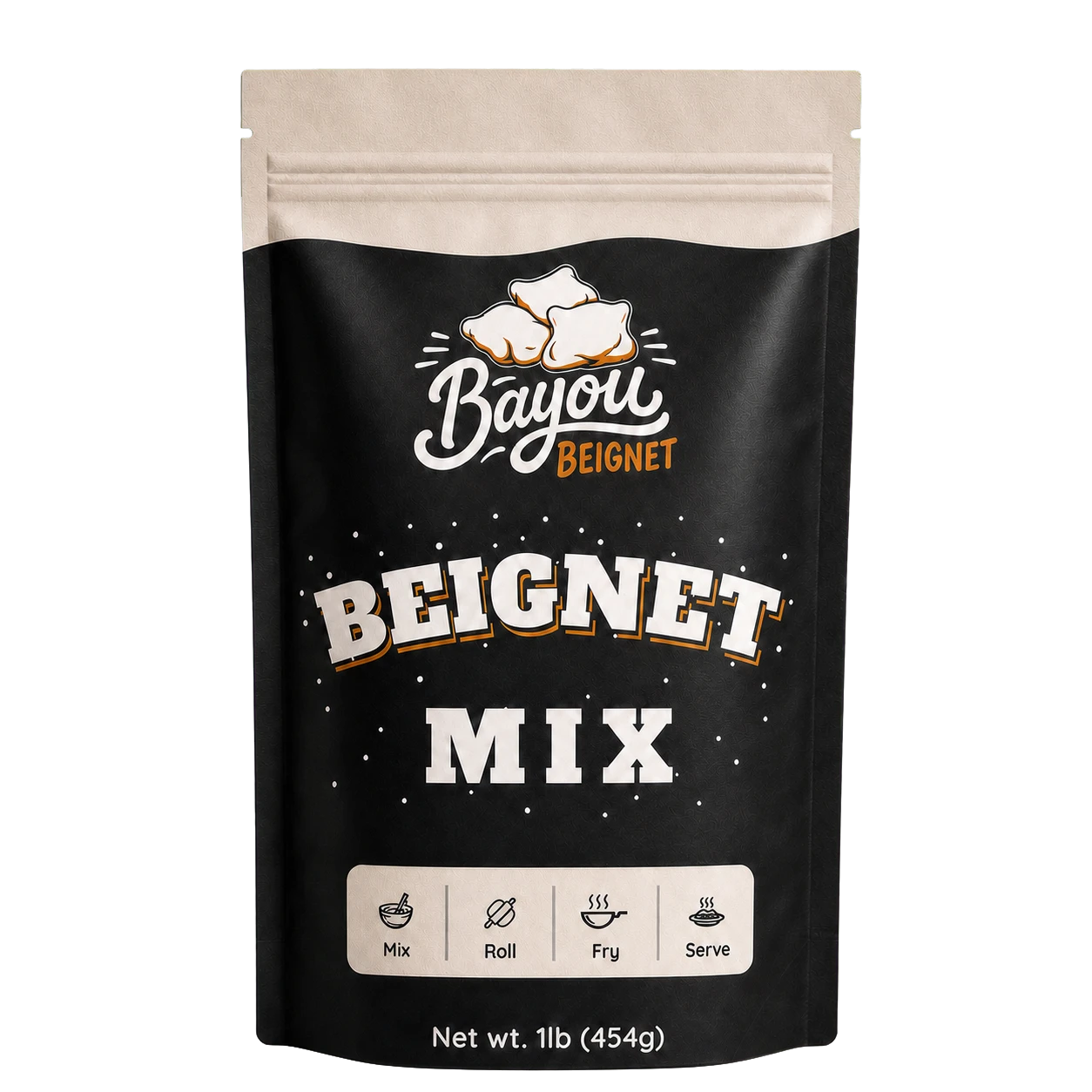Bayou Beignet mix bag, front of pack
